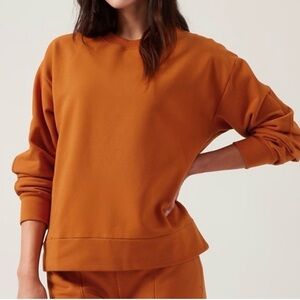 EXCELLENT ATHLETA retro plush cozy sweatshirt crewneck burnt orange large tall